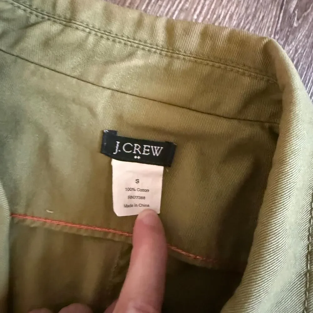 Jcrew Women's Green and Khaki Shirt